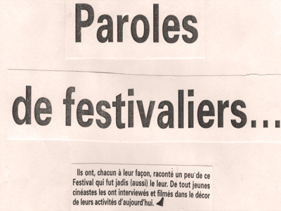 Parole de Festivaliers 12 avril 1997